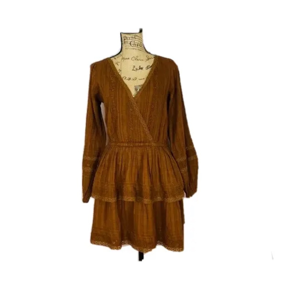 NWT American Eagle Outfitters Boho Layered Dress- Brown